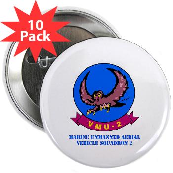 MUAVS2 - M01 - 01 - Marine Unmanned Aerial Vehicle Squadron 2 (VMU-2) with Text - 2.25" Button (10 pack) - Click Image to Close